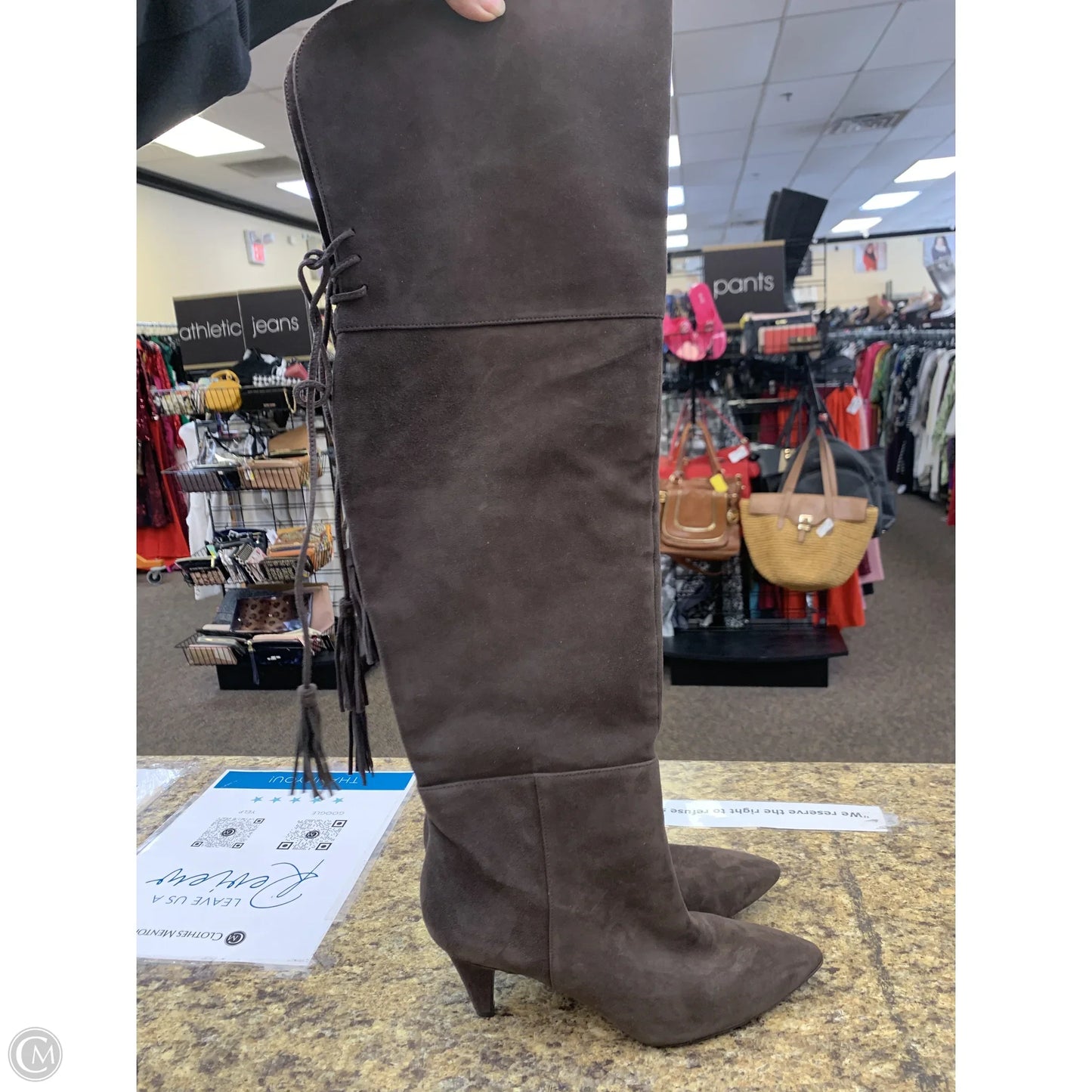 Boots Knee Heels By Nine West In Brown, Size: 8.5