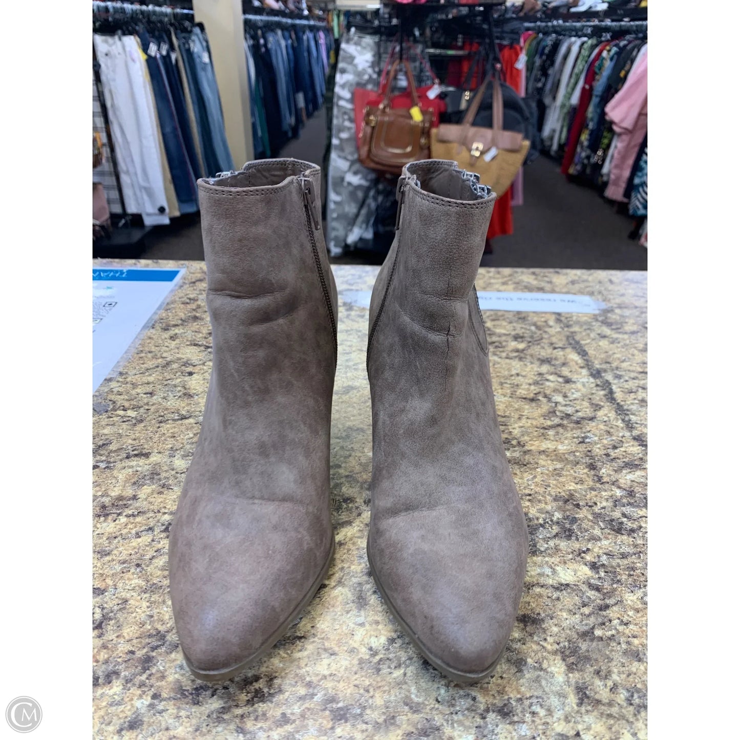 Boots Ankle Heels By G By Guess In Brown, Size: 8.5