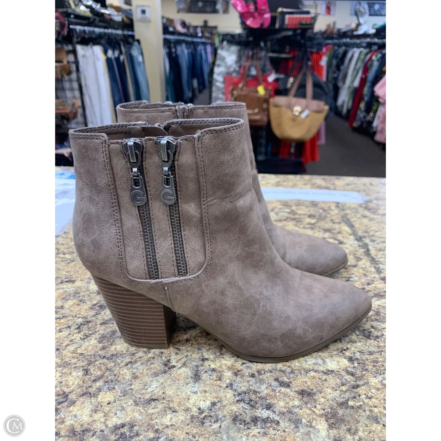 Boots Ankle Heels By G By Guess In Brown, Size: 8.5