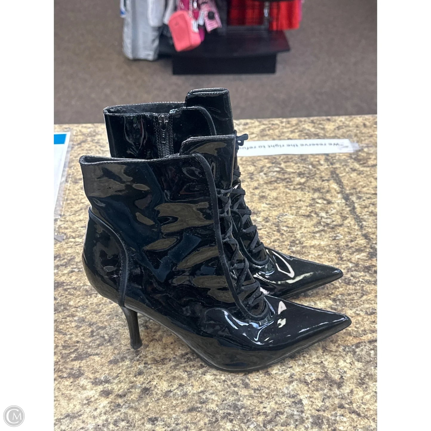 Boots Ankle Heels By Nine West In Black, Size: 8