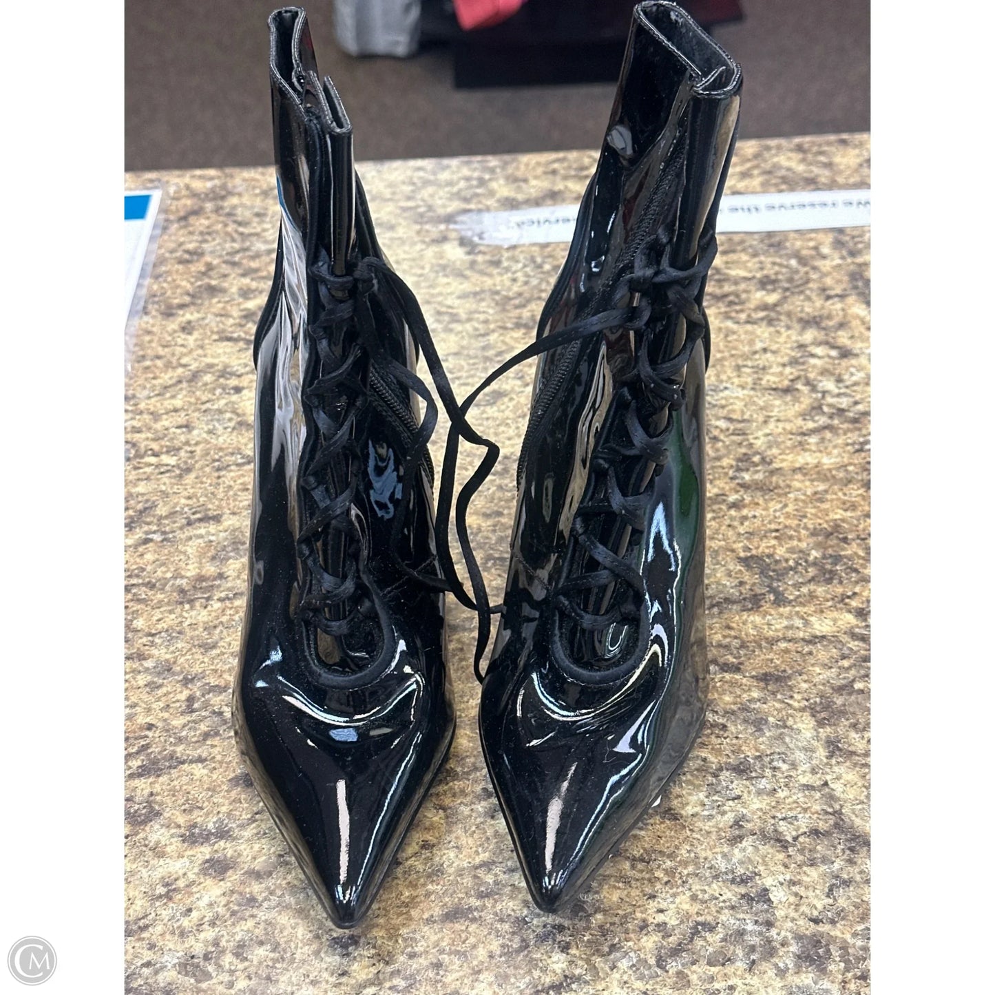 Boots Ankle Heels By Nine West In Black, Size: 8