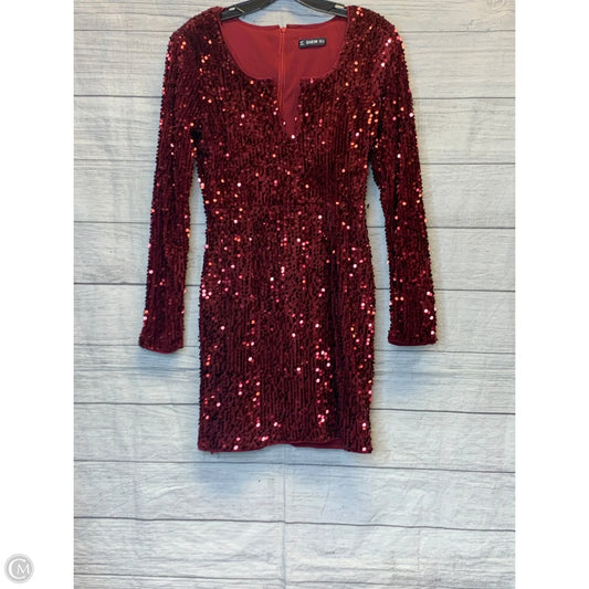 Dress Party Midi By Shein In Red, Size: Xs