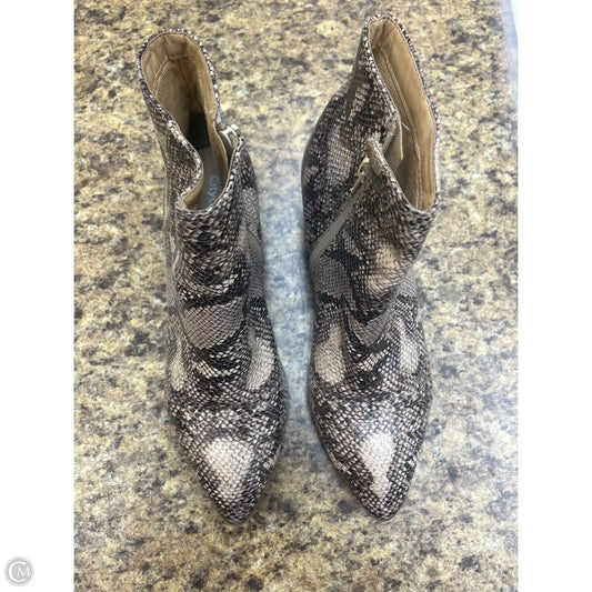 Boots Ankle Heels By City Classified In Snakeskin Print, Size: 8