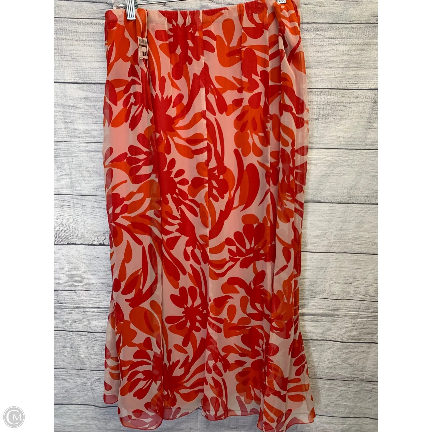 Skirt Midi By Cato In Orange & Red, Size: 18
