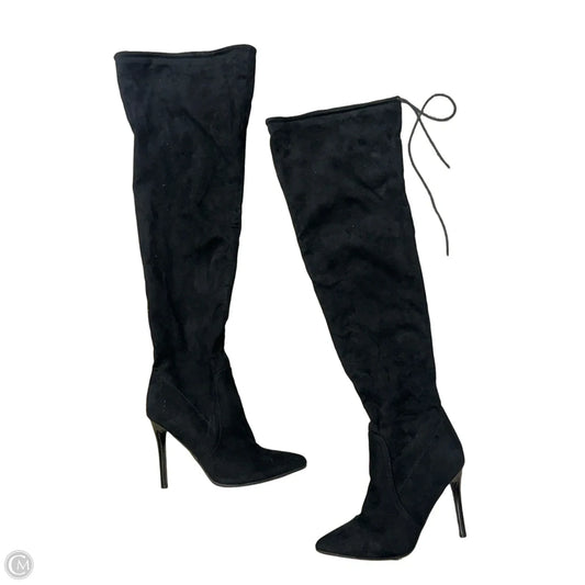 Boots Knee Heels By Herstyle In Black, Size: 9