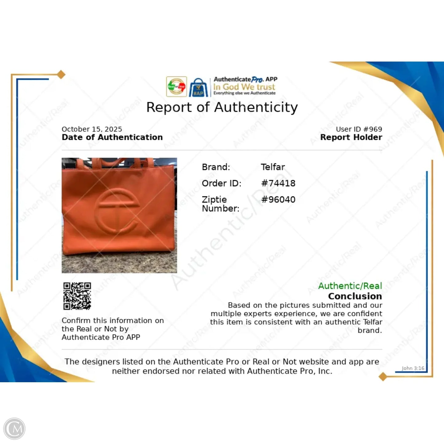 Handbag Designer By Telfar, Size: Large