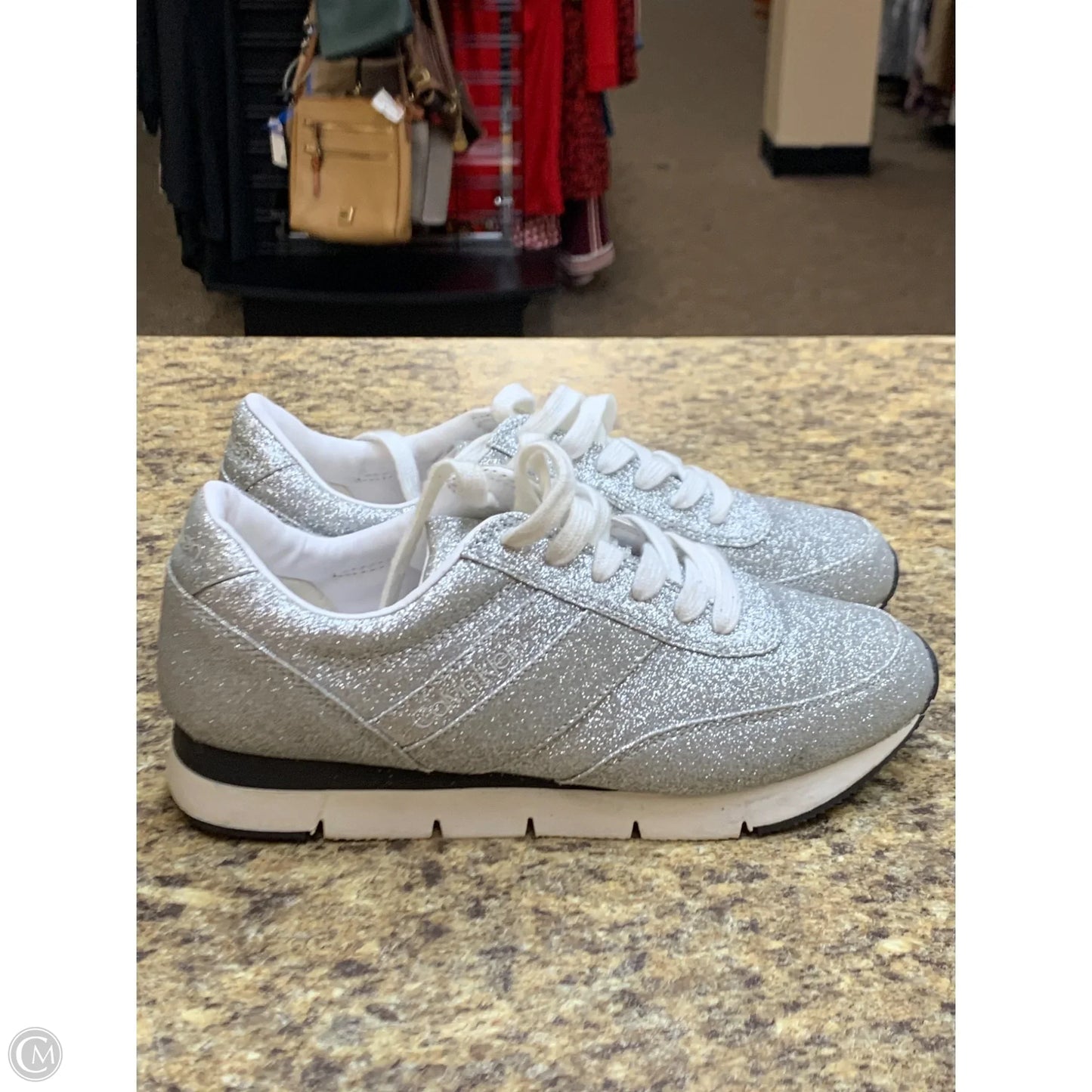 Shoes Athletic By Calvin Klein In Silver, Size: 9.5