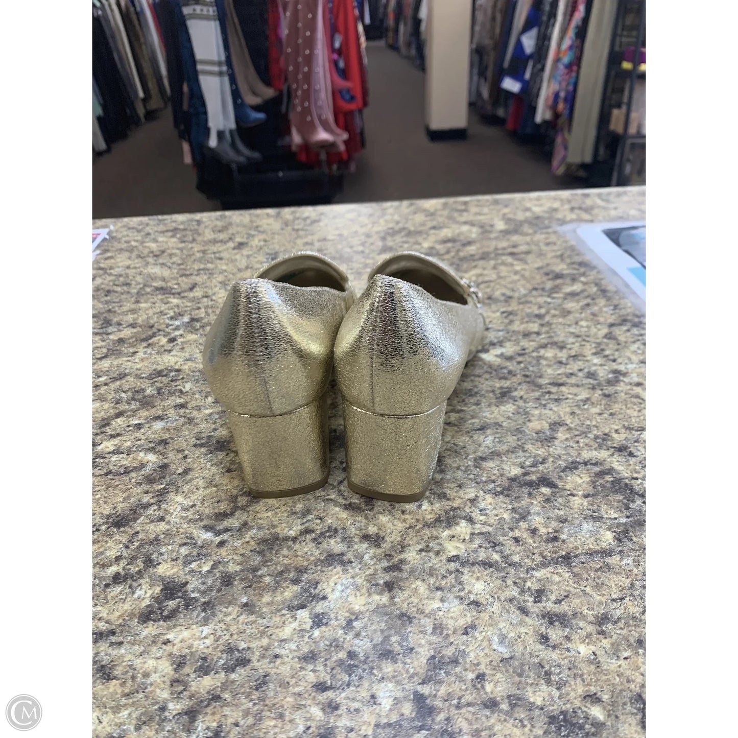 Shoes Heels Block By Bandolino In Gold, Size: 8