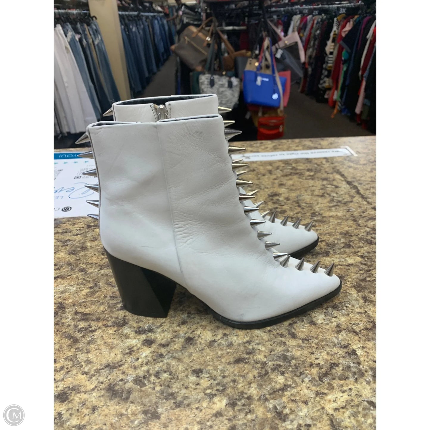 Boots Ankle Heels By Top Shop In White, Size: 6