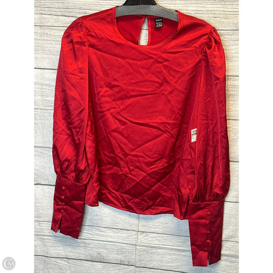 Blouse Long Sleeve By Shein In Red, Size: M