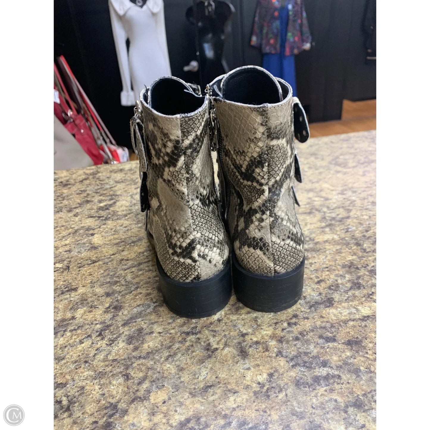 Boots Ankle Flats By Steve Madden In Snakeskin Print, Size: 6