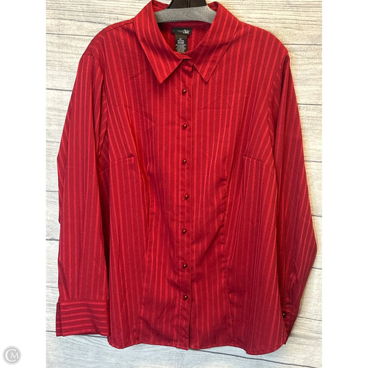Blouse Long Sleeve By East 5th In Red, Size: 1x