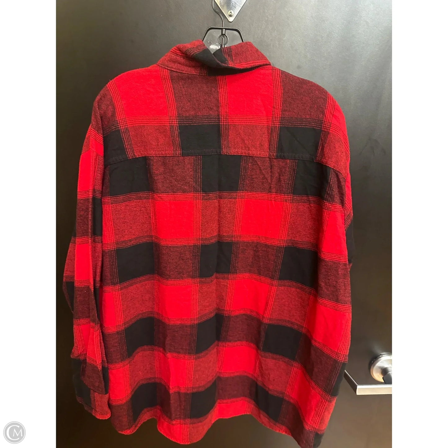 Top Long Sleeve By Old Navy In Plaid Pattern, Size: Xl