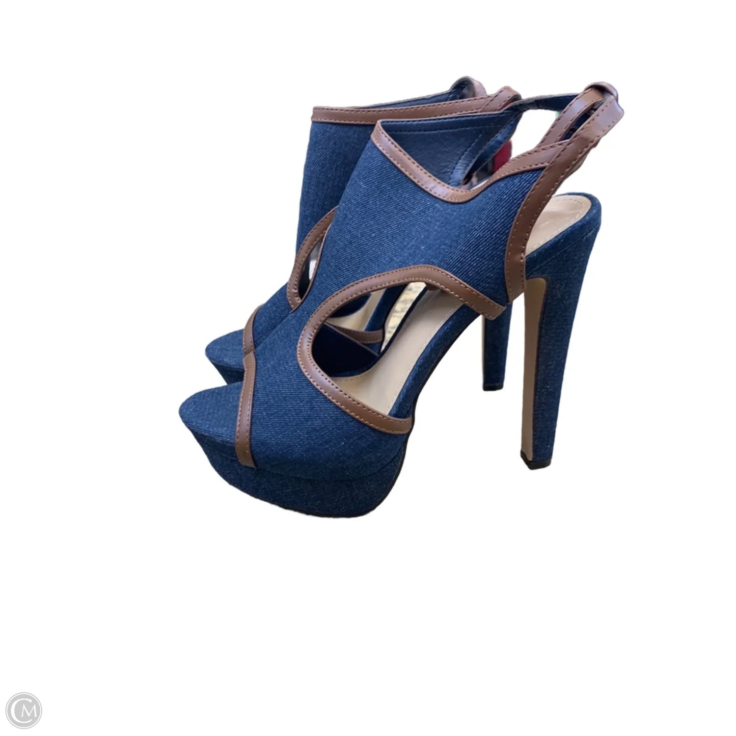 Sandals Heels Platform By Shoedazzle In Blue Denim, Size: 10