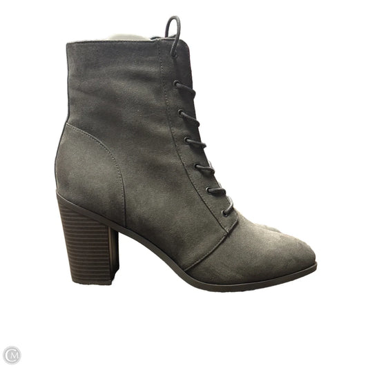 Boots Ankle Heels By Just Fab In Grey, Size: 11