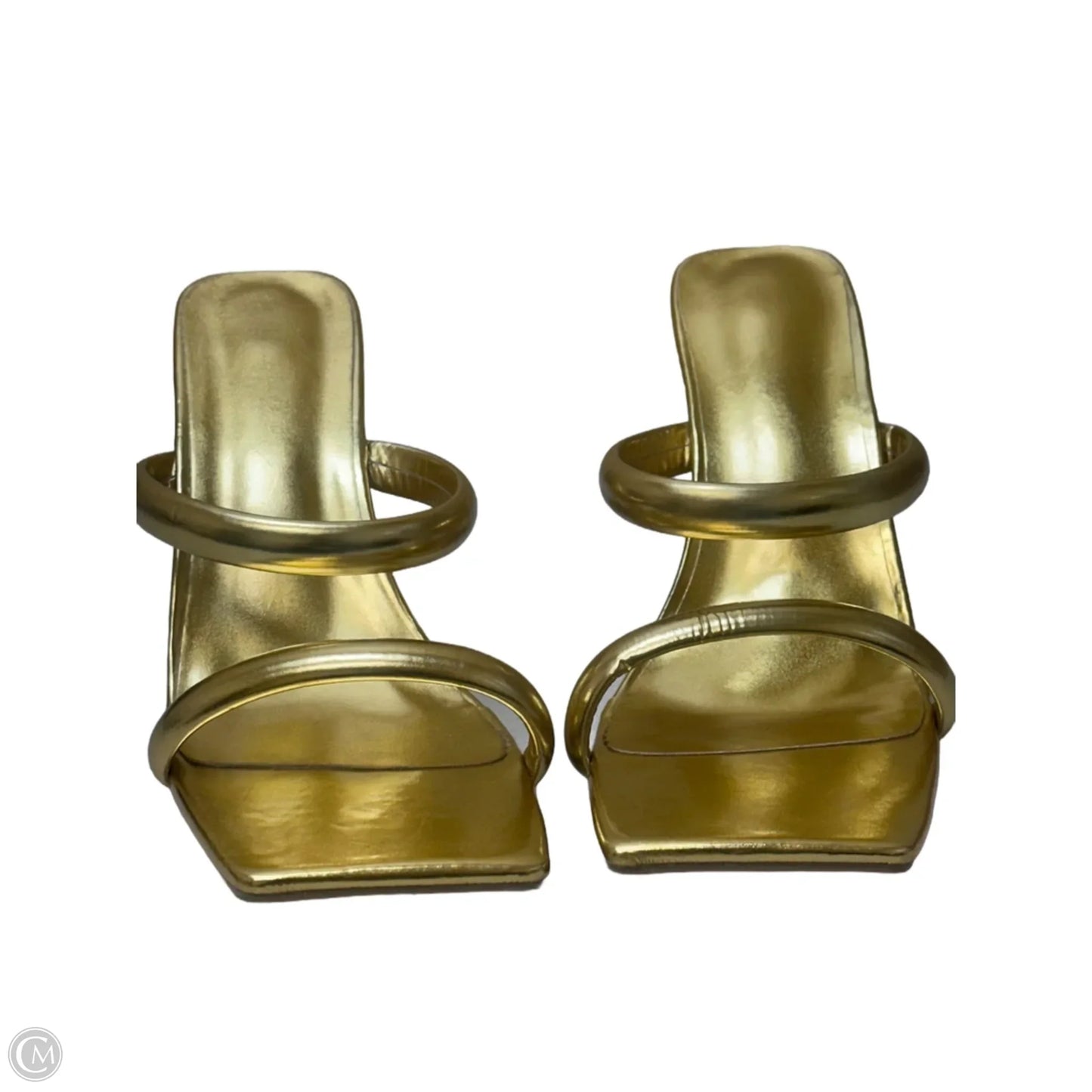 Sandals Heels Kitten By Cmf In Gold, Size: 12