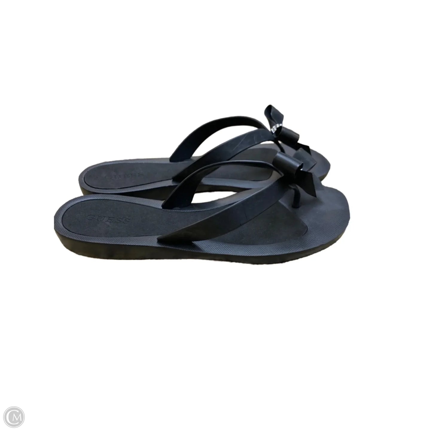 Sandals Flip Flops By Guess In Black, Size: 10
