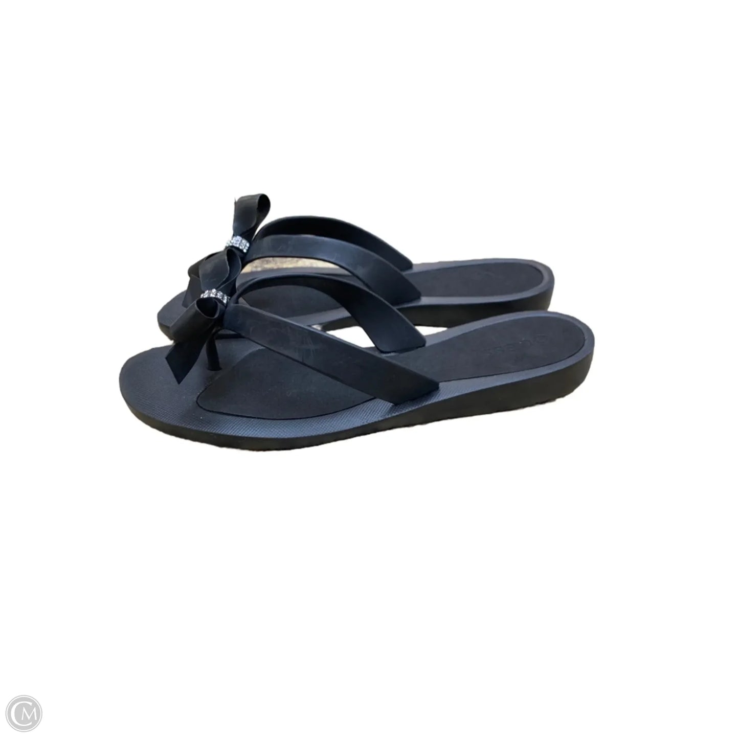 Sandals Flip Flops By Guess In Black, Size: 10