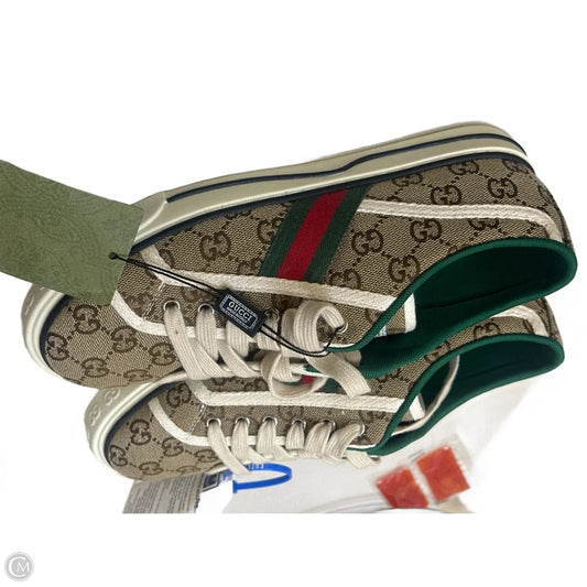 Shoes Luxury Designer By Gucci In Brown, Size: 9.5