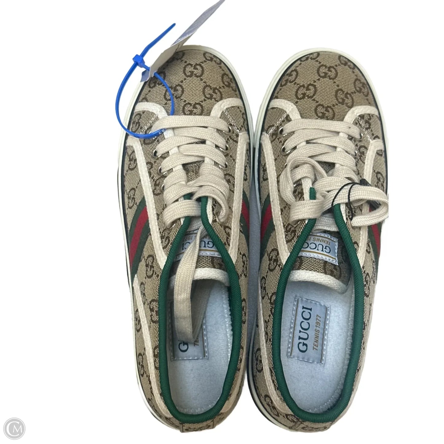 Shoes Luxury Designer By Gucci In Brown, Size: 9.5