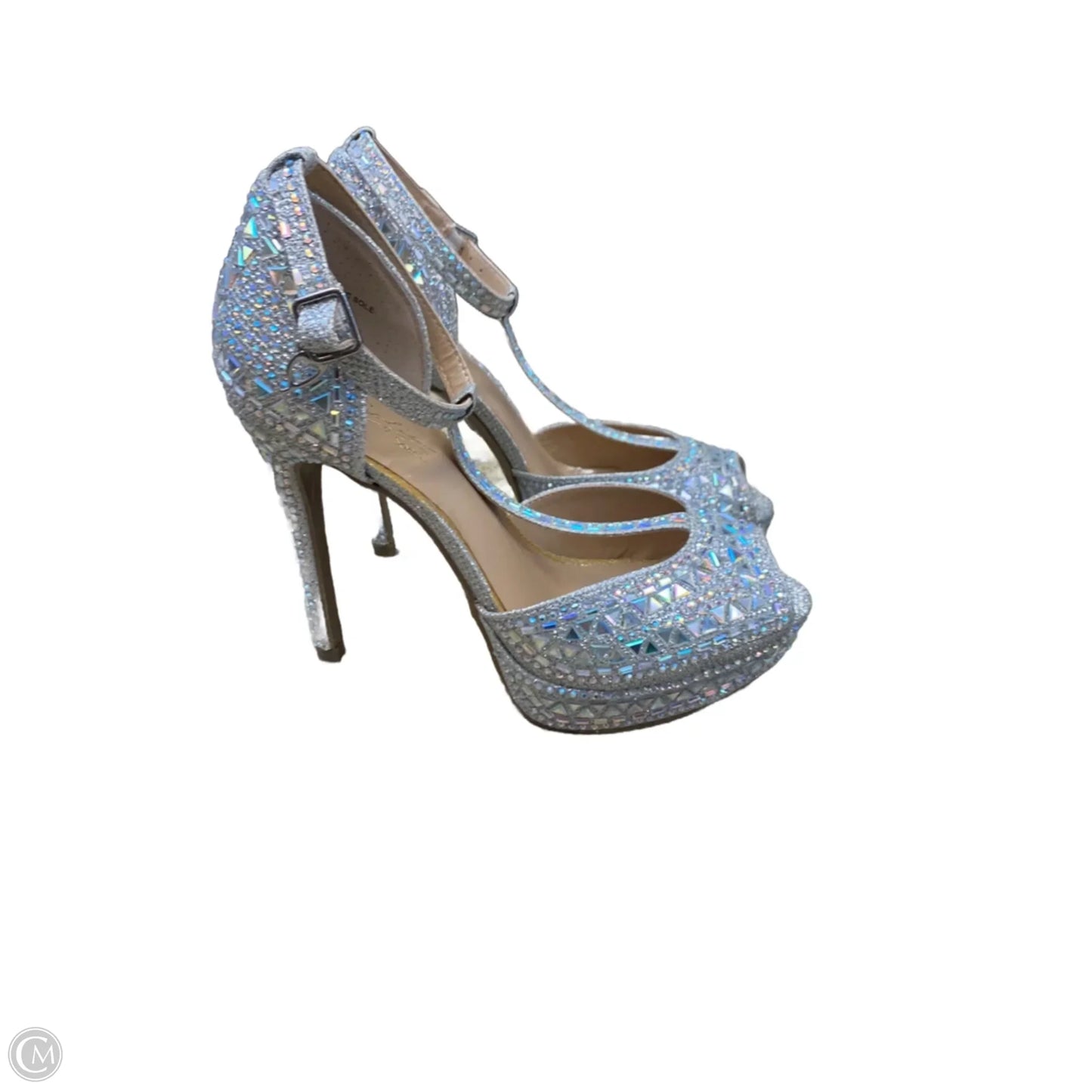 Sandals Heels Platform By Thalia Sodi In Silver, Size: 5.5