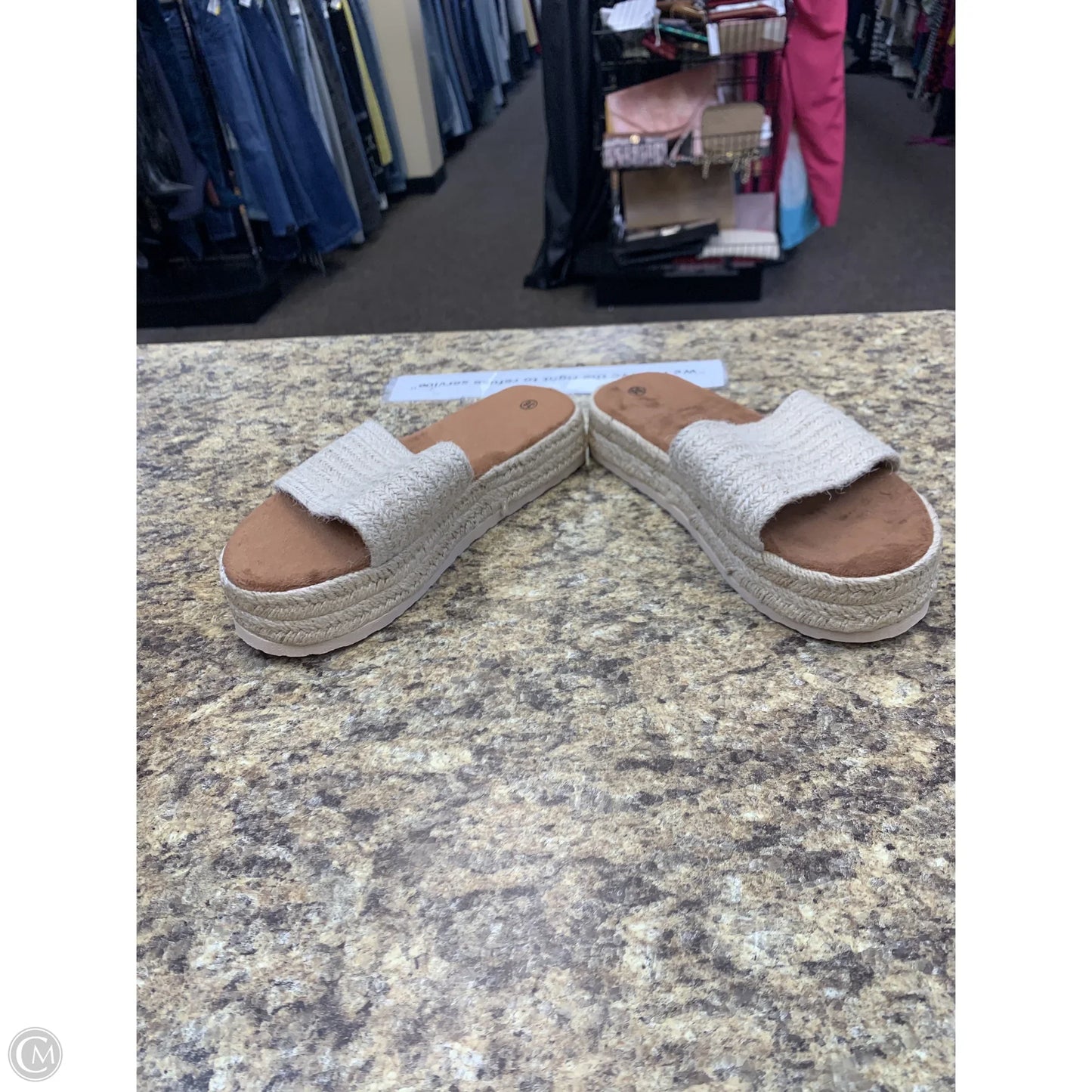 Sandals Flats By Cmf In Beige, Size: 6.5