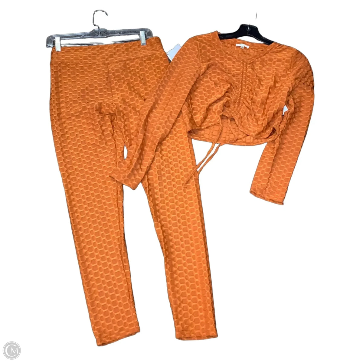 Athletic Pants 2pc By Love J In Orange, Size: L