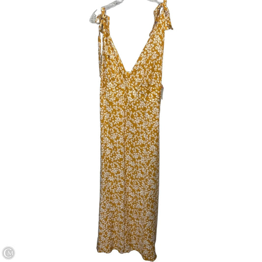 Dress Casual Maxi By Asos In White & Yellow, Size: 10