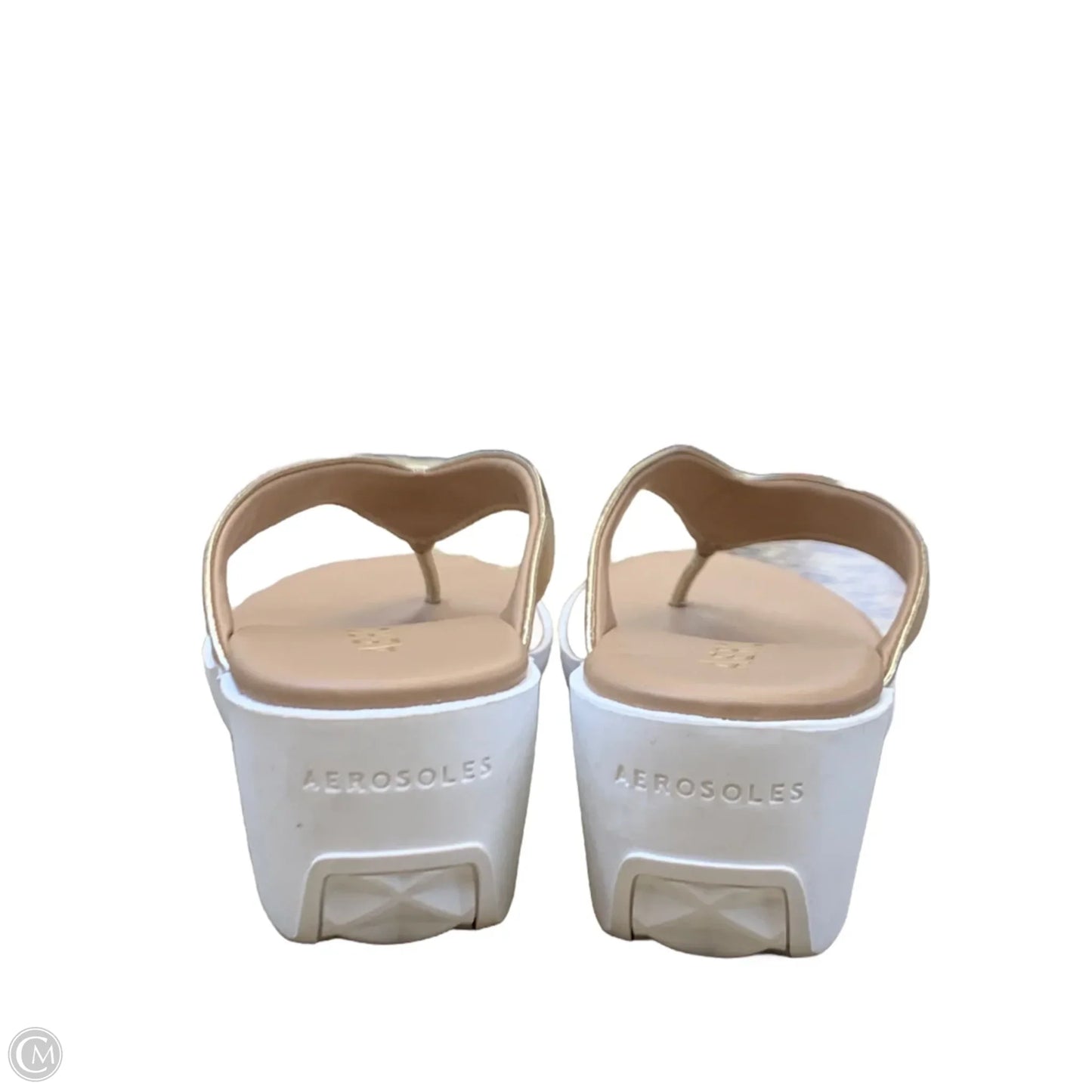 Sandals Flip Flops By Aerosoles In Gold, Size: 9