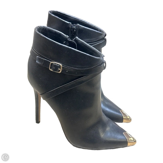 Boots Ankle Heels By Shoedazzle In Black & Gold, Size: 11