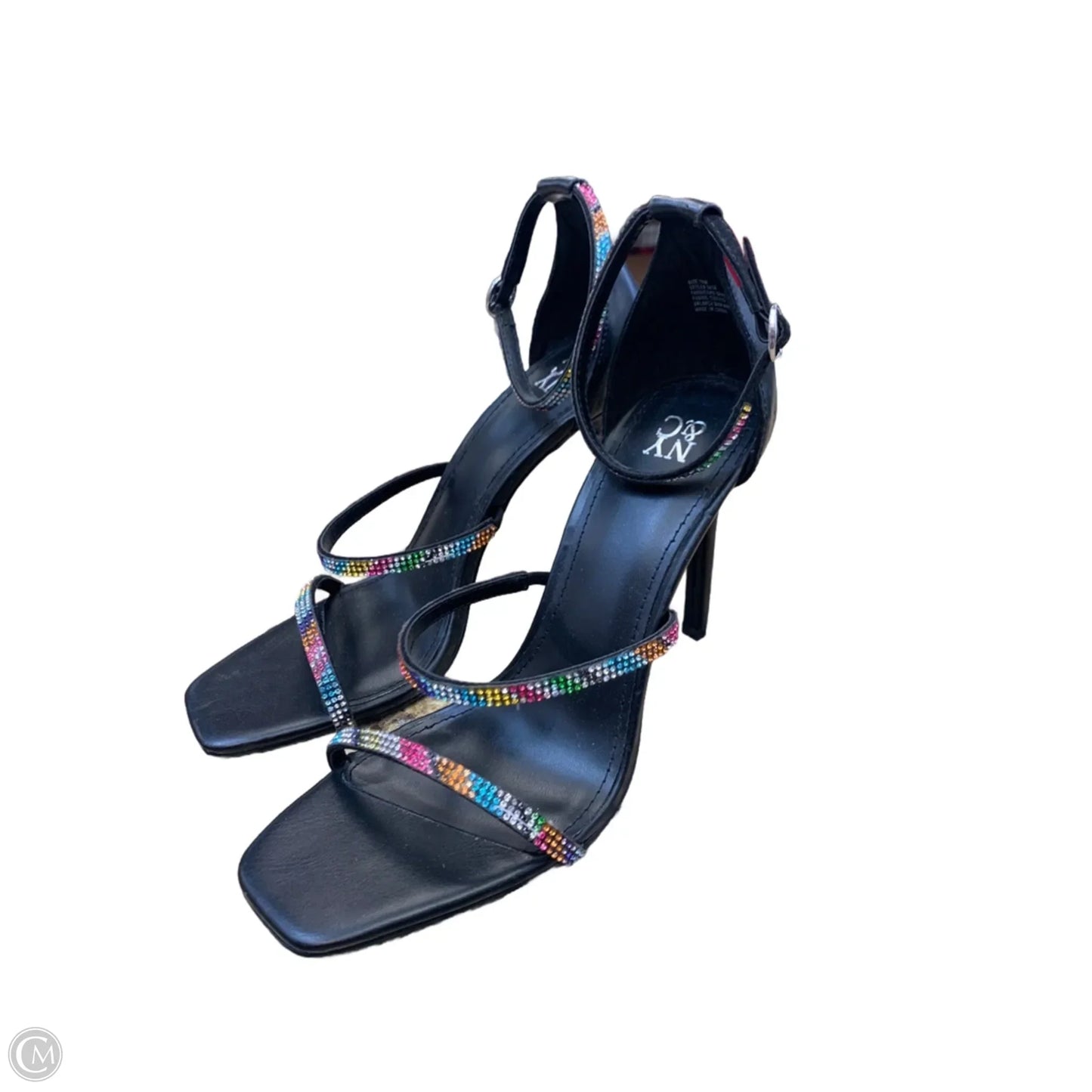 Sandals Heels Stiletto By New York And Co In Black, Size: 10