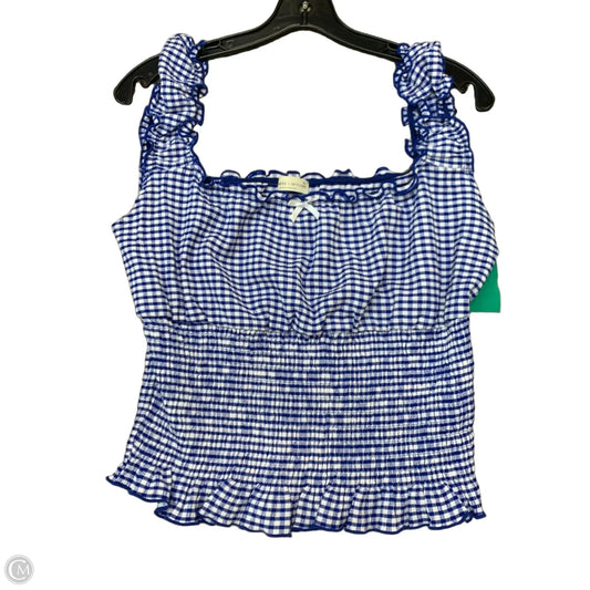 Blouse Short Sleeve By Cmf In Blue & White, Size: Xl