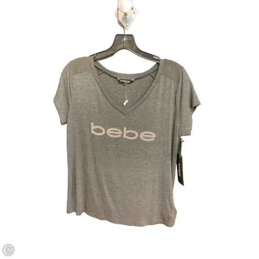 Top Short Sleeve By Bebe In Grey, Size: S