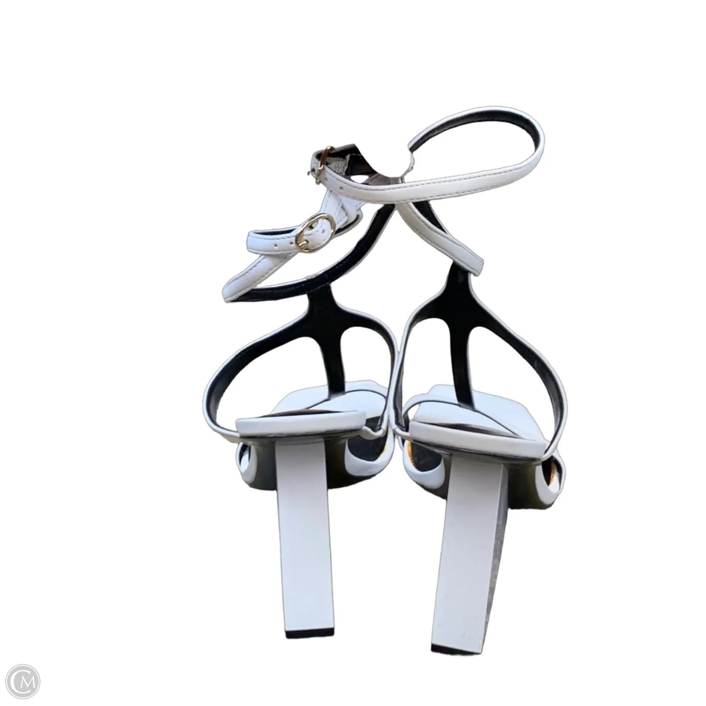 Sandals Heels Block By Guess In White, Size: 9
