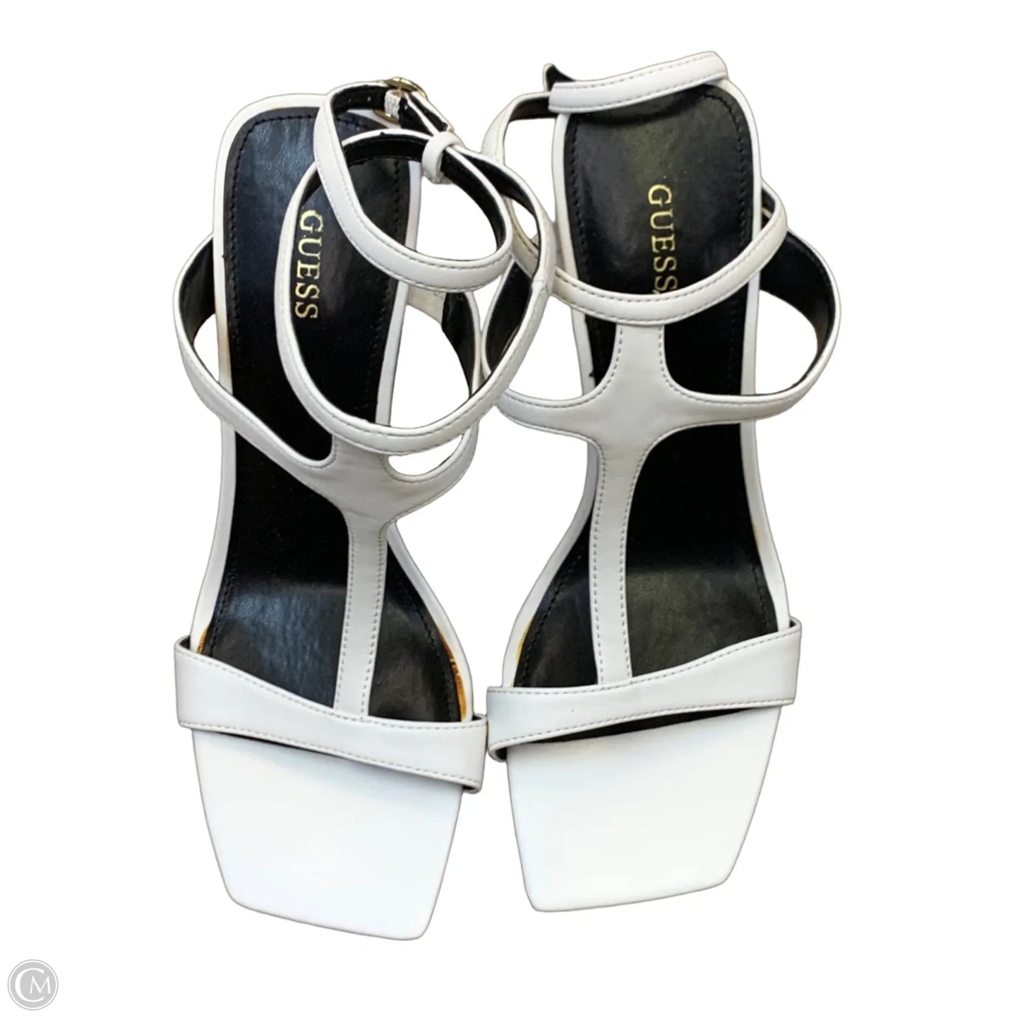 Sandals Heels Block By Guess In White, Size: 9