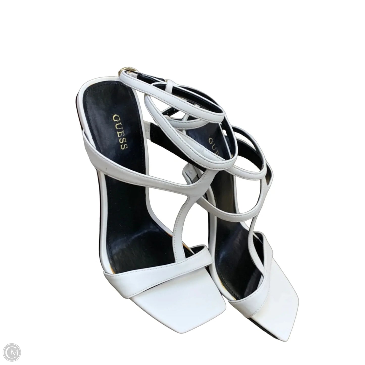 Sandals Heels Block By Guess In White, Size: 9