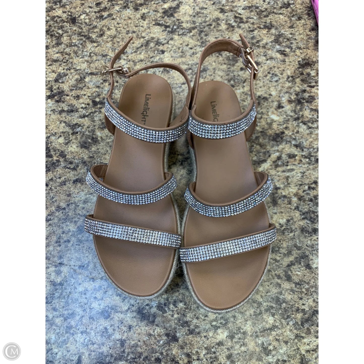 Sandals Heels Platform By Limelight In Tan, Size: 7