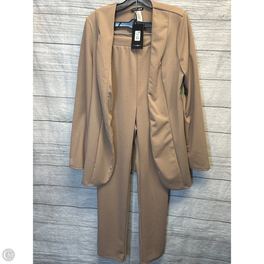 Pants Suit 2pc By Fashion Nova In Beige, Size: 1x