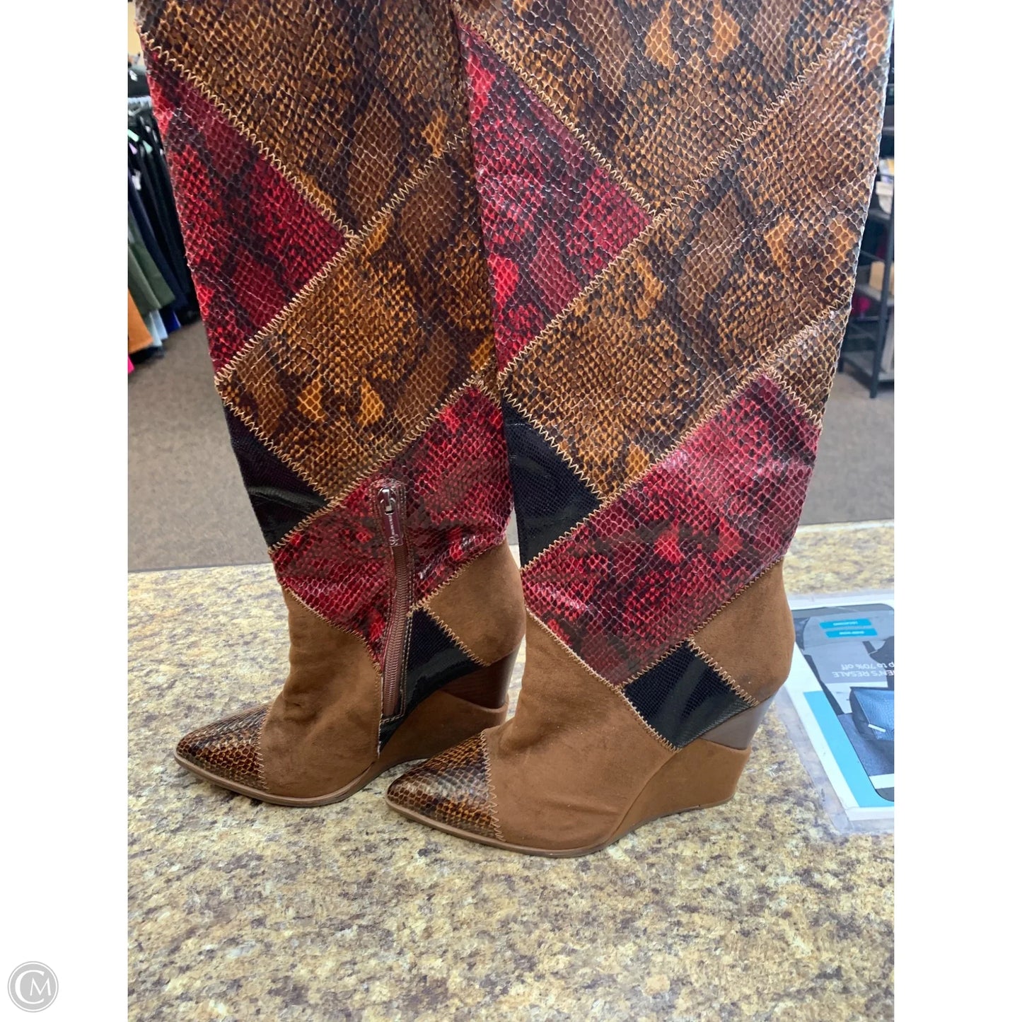 Boots Knee Heels By Jessica Simpson In Animal Print, Size: 8