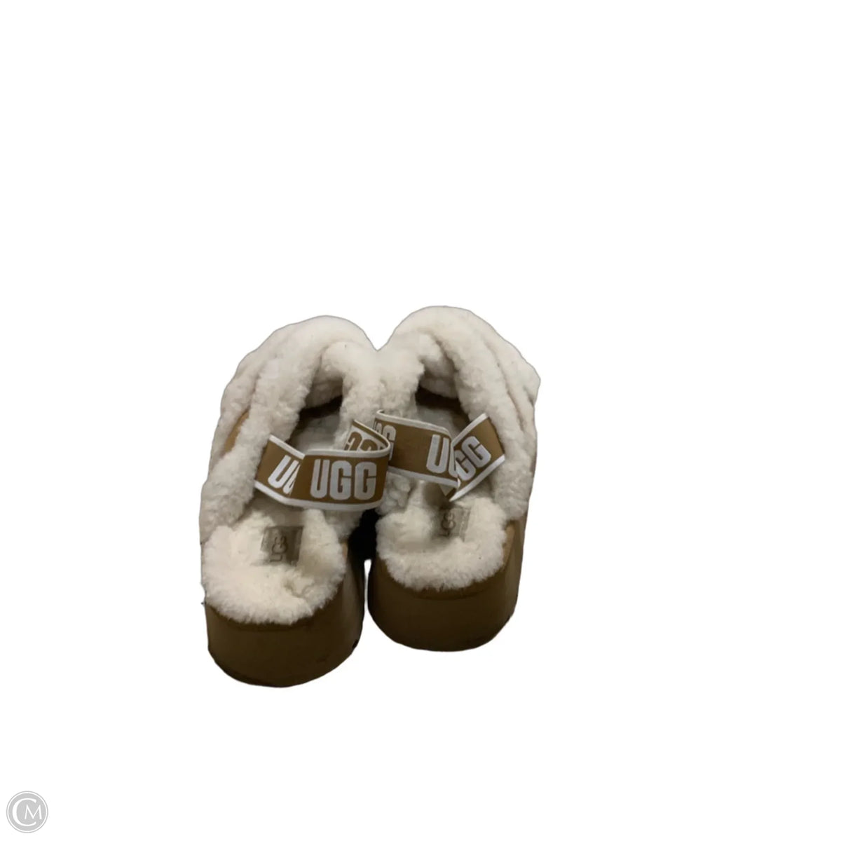 Slippers Designer By Ugg In Brown & Cream, Size: 8