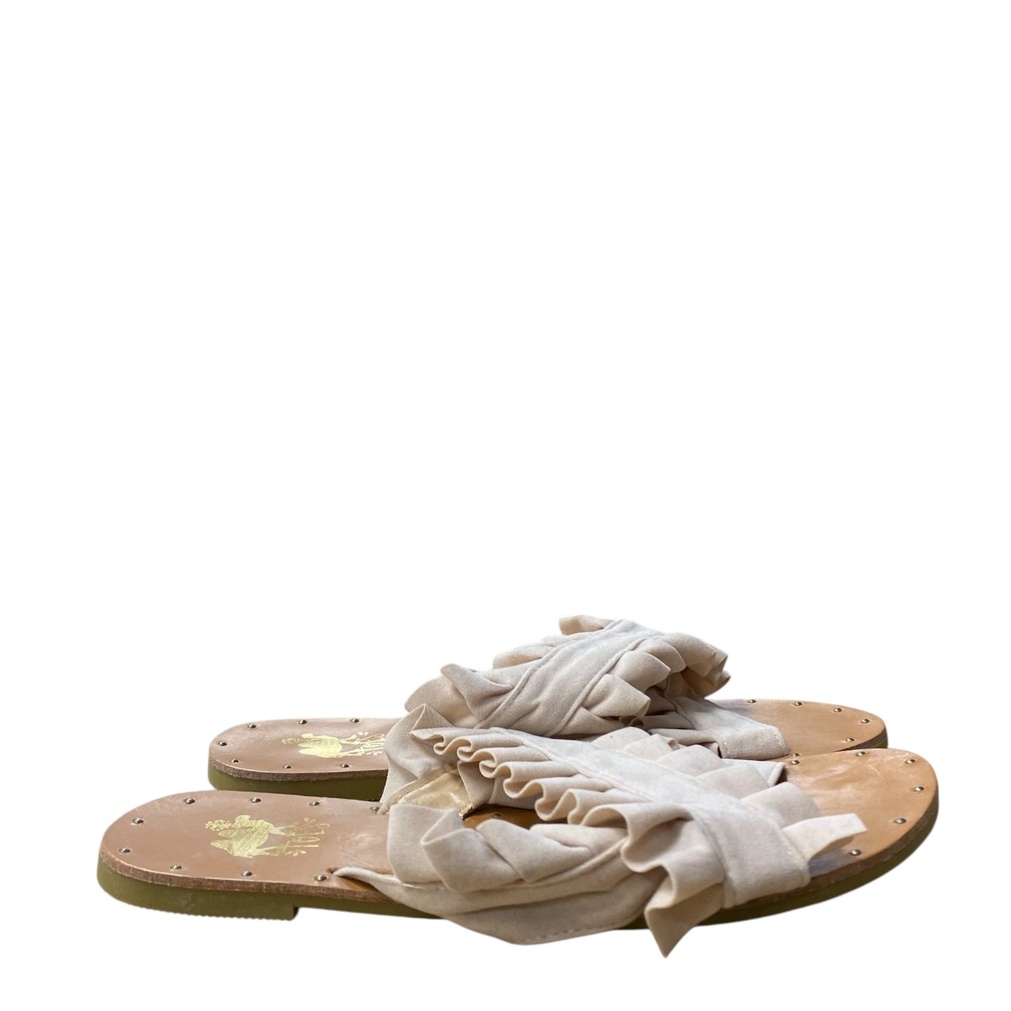 Sandals Flats By Cme In Beige, Size:7