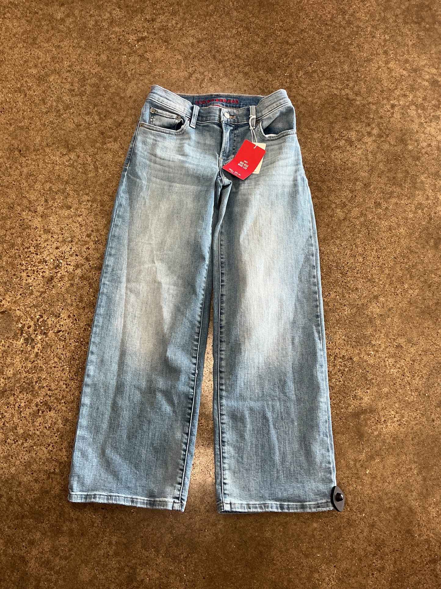 Jeans Wide Leg By Lucky Brand In Blue Denim, Size:24