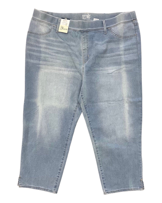 Jeans Cropped By Terra & Sky In Blue Denim, Size:20