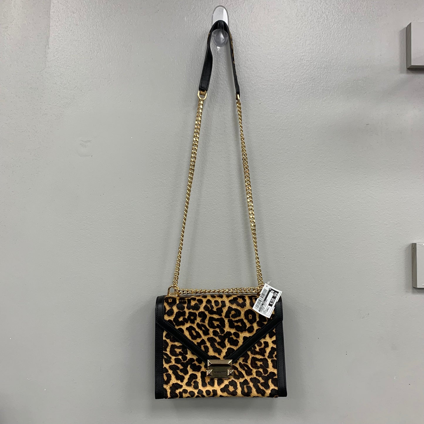 Crossbody Designer By Michael Kors In Leopard Print, Size:Small