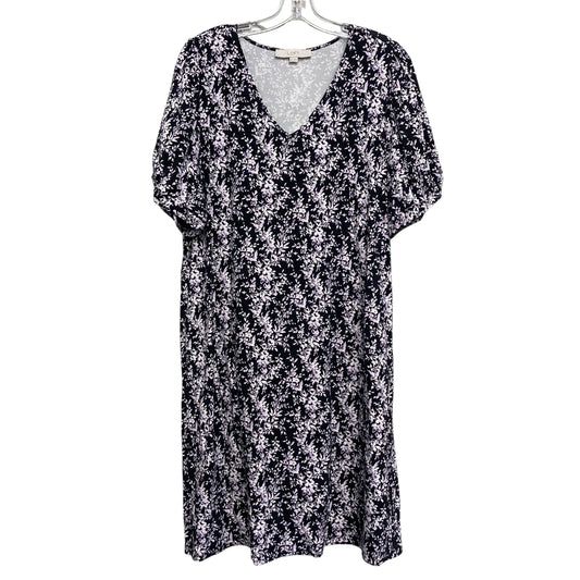 Dress Casual Short By Loft In Black & Purple, Size:Xl