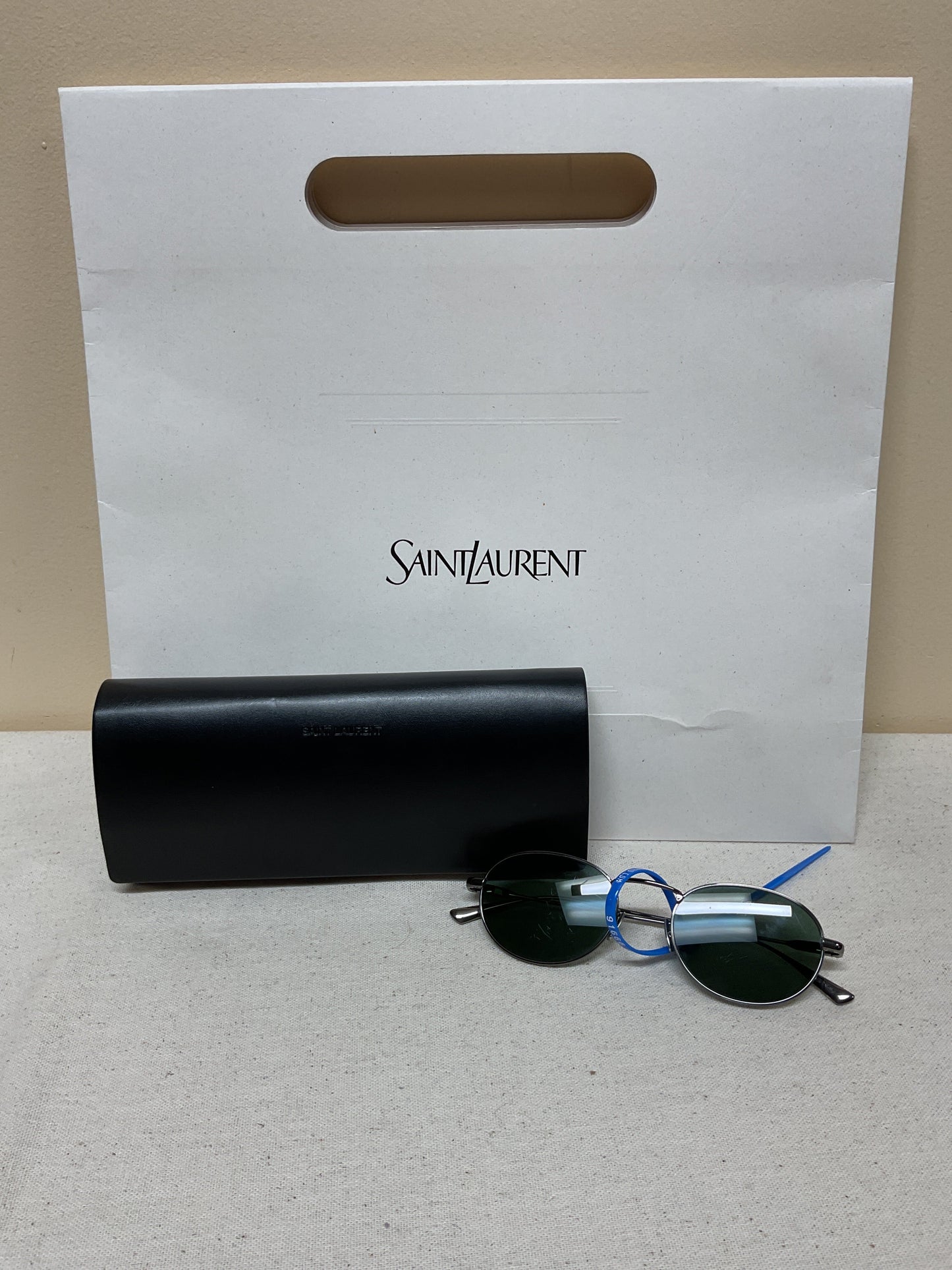 Sunglasses Luxury Designer By Yves Saint Laurent In Silver -as is