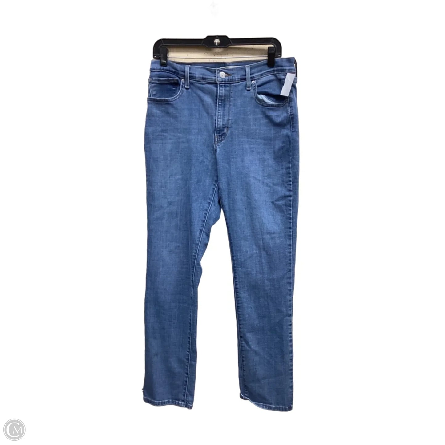 Jeans Straight By Levis In Blue Denim, Size: 14