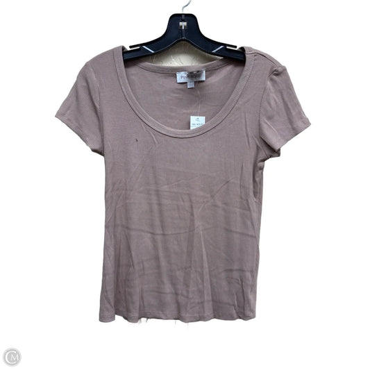 Top Short Sleeve By Pink Rose In Tan, Size: L