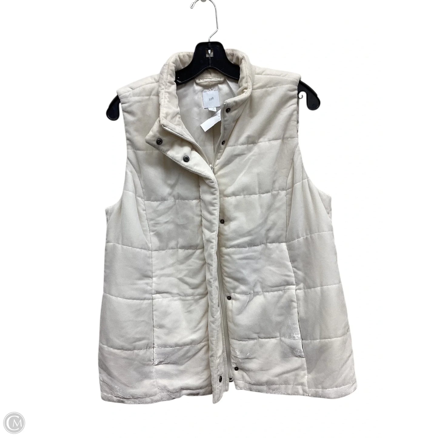 Vest Puffer & Quilted By J. Jill In Cream, Size: M