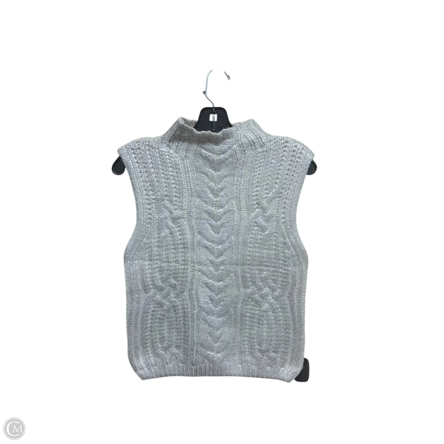 Top Sleeveless By Clothes Mentor In Silver & Tan, Size: M